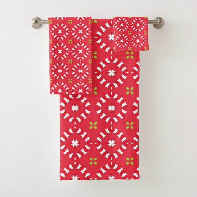 Conjunto De Toalhas Padrão Charme de Férias de Natal 04 -  (Insitu)