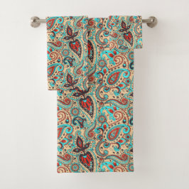 Conjunto De Toalhas padrão classificado colorido do campo