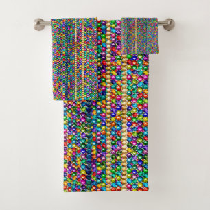 Conjunto De Toalhas Padrão Colorido do Miçanga