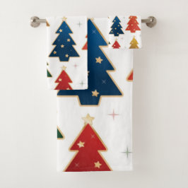Conjunto De Toalhas Padrão da árvore de Natal