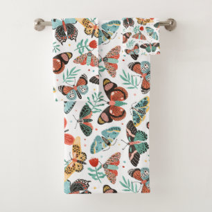 Conjunto De Toalhas Padrão da borboleta da mariposa