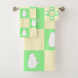 Conjunto De Toalhas Padrão da Desktop Board páscoa com Motif de Pintin