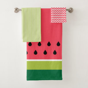 Conjunto De Toalhas Padrão da Fruta de Verão da Melancia Verde limão r