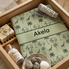 Conjunto De Toalhas Padrão da Savana Africana