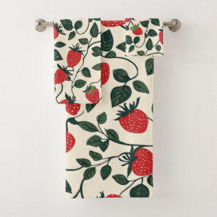 Conjunto De Toalhas Padrão da vinha de morango
