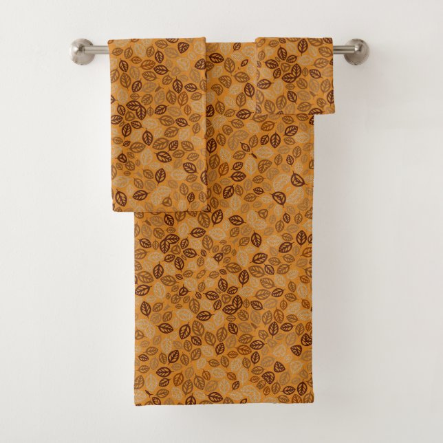 Conjunto De Toalhas Padrão das folhas castanho-cegas (Insitu)