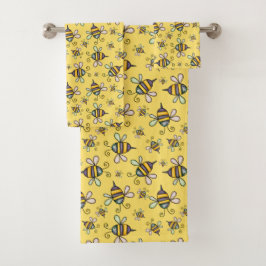 Conjunto De Toalhas Padrão de Abelha