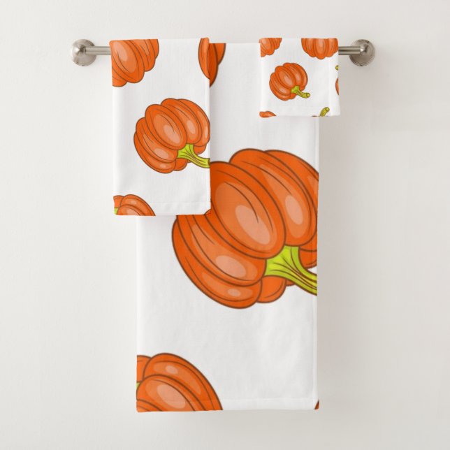 Conjunto De Toalhas Padrão de abóbora (Insitu)