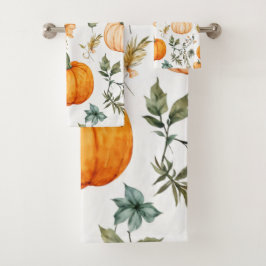Conjunto De Toalhas Padrão de Abóbora Rústica