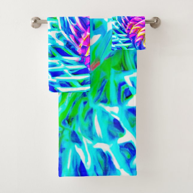 Conjunto De Toalhas Padrão de Abstrações Coloridas (Insitu)