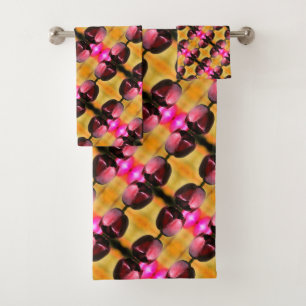 Conjunto De Toalhas Padrão de Abstrato da ventoinha púrpura escura