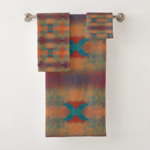 Conjunto De Toalhas Padrão de Abstrato de Arte Inspirado no Sudoeste