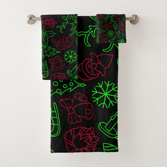 Conjunto De Toalhas Padrão de Abstrato de Natal (Insitu)