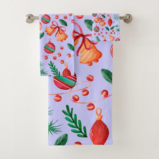 Conjunto De Toalhas Padrão de Abstrato de Natal Trendy (Insitu)