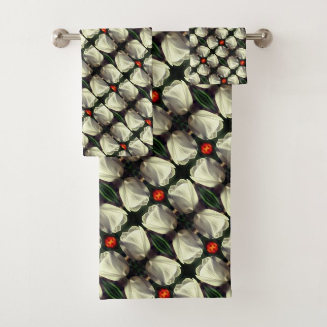 Conjunto De Toalhas Padrão de Abstrato do ventilador da anca branca (Insitu)