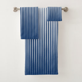 Conjunto De Toalhas Padrão de Abstrato moderno azul e branco do Marinh