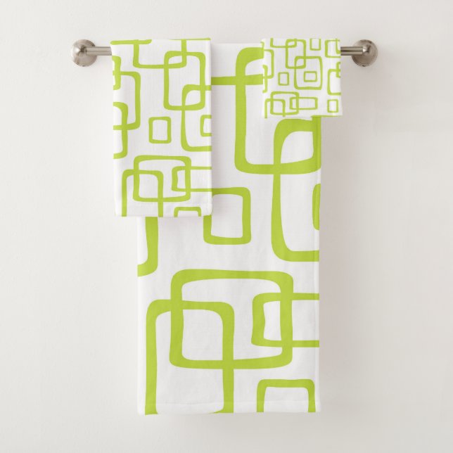 Conjunto De Toalhas Padrão de Abstrato Moderno do Meio século Retroati (Insitu)