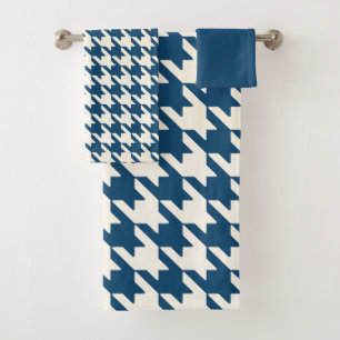Conjunto De Toalhas Padrão de alto-som médio azul e branco