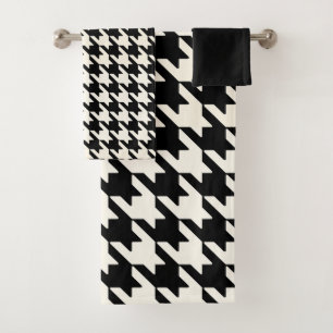 Conjunto De Toalhas Padrão de alto-som preto e branco