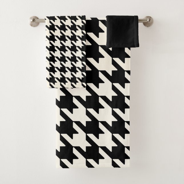Conjunto De Toalhas Padrão de alto-som preto e branco (Insitu)