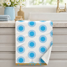Padrão de Anel com Círculo Branco Azul Claro Doura
