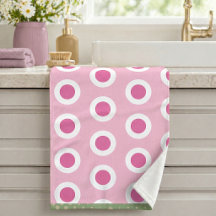 Padrão de Anel de Círculo Moderno Rosa Branco Salv