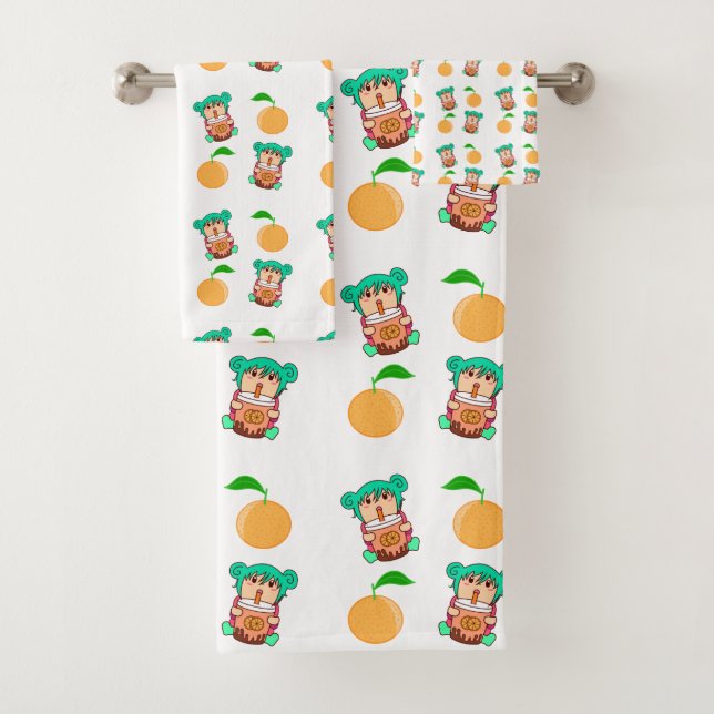 Conjunto De Toalhas padrão de animas kawaii (Insitu)