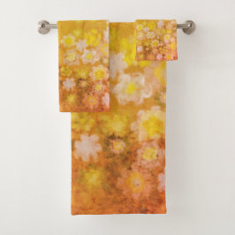 Conjunto De Toalhas Padrão de Aquarela de Abstrato Floral Retroativa S