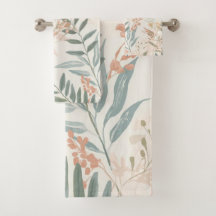 Padrão de Aquarela de Folha de Blush Botânico Salv