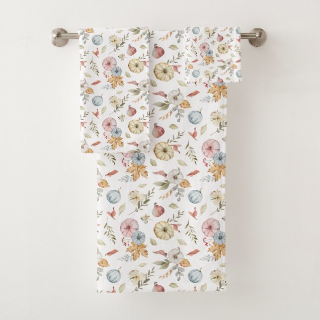 Conjunto De Toalhas Padrão de Aquarela de outono elegante (Insitu)