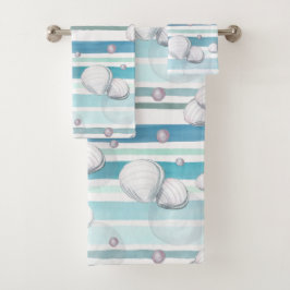 Conjunto De Toalhas Padrão de Aquarela de Tartarugas