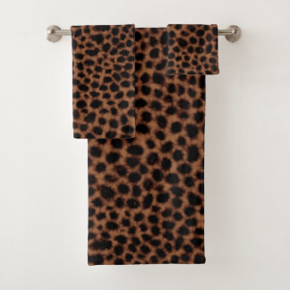 Conjunto De Toalhas Padrão de aquarela leopardo