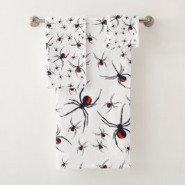Conjunto De Toalhas Padrão de aranha vermelha e preta