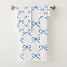 Conjunto De Toalhas Padrão de Arco de Aquarela Azul