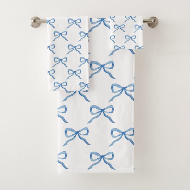 Conjunto De Toalhas Padrão de Arco de Aquarela Azul (Insitu)