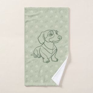 Conjunto De Toalhas Padrão de Arte Decorativa de Dachshund