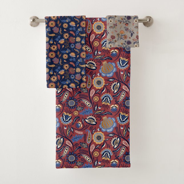 Conjunto De Toalhas Padrão de Arte Folclórica  (Insitu)
