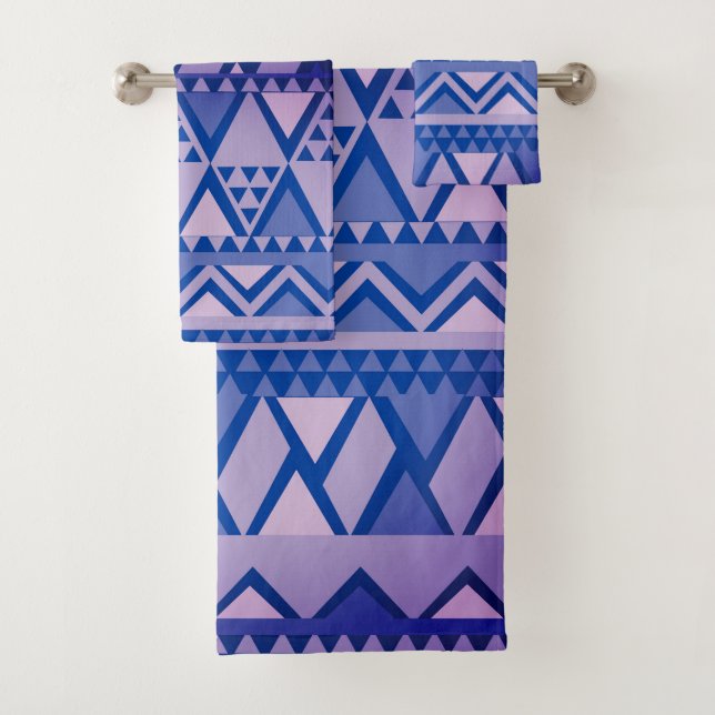 Conjunto De Toalhas Padrão de Arte Tribal Simples Violet (Insitu)