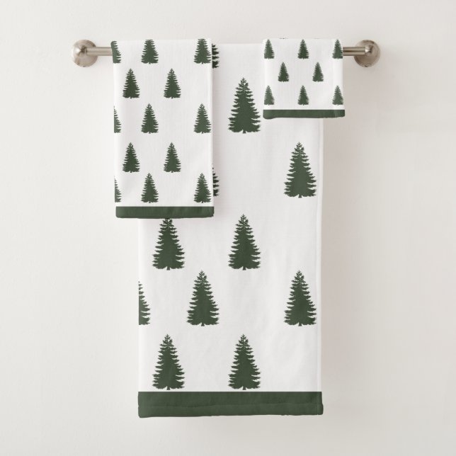 Conjunto De Toalhas Padrão de árvore de Natal moderno e elegante (Insitu)