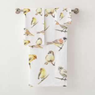 Conjunto De Toalhas Padrão de aves em contato