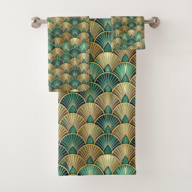 Conjunto De Toalhas Padrão de azulejo art déco elegante (Insitu)