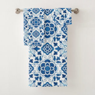 Conjunto De Toalhas Padrão de Azulejo do Vintage Português Azulejos