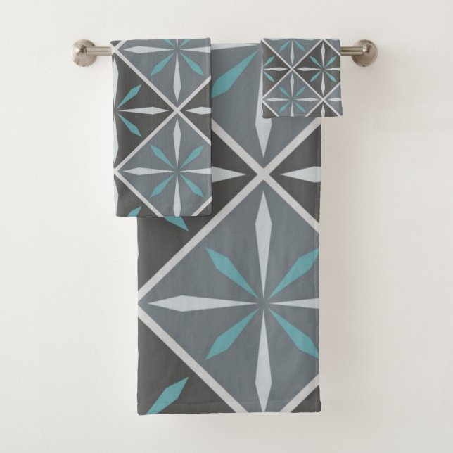 Conjunto De Toalhas Padrão de azulejos cerâmicos (Insitu)