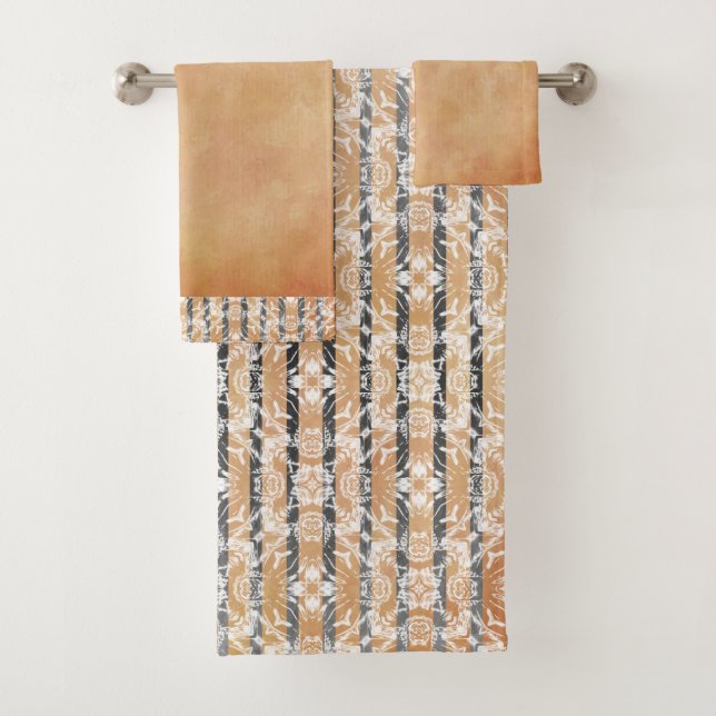 Conjunto De Toalhas Padrão de Azulejos e faixas de círculo (Insitu)