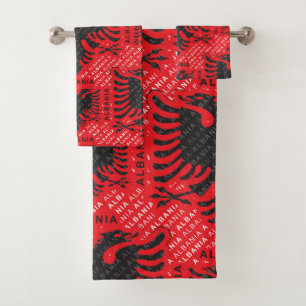 Conjunto De Toalhas Padrão de bandeira albanês 2