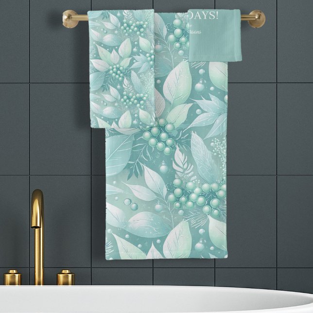 Conjunto De Toalhas Padrão de Berries de Folhagem de Natal Costeiro nº (Criador carregado)