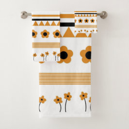 Conjunto De Toalhas Padrão de Boho do Triângulo do Flor de Faixa de Bo