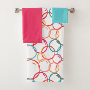 Conjunto De Toalhas Padrão de Bolha Moderno Divertido Multicolor