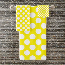 Padrão de bolinhas amarelo: branco grande