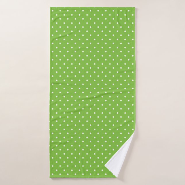 Conjunto De Toalhas Padrão de bolinhas verde lima brilhante contínuo (Toalha de Banho)